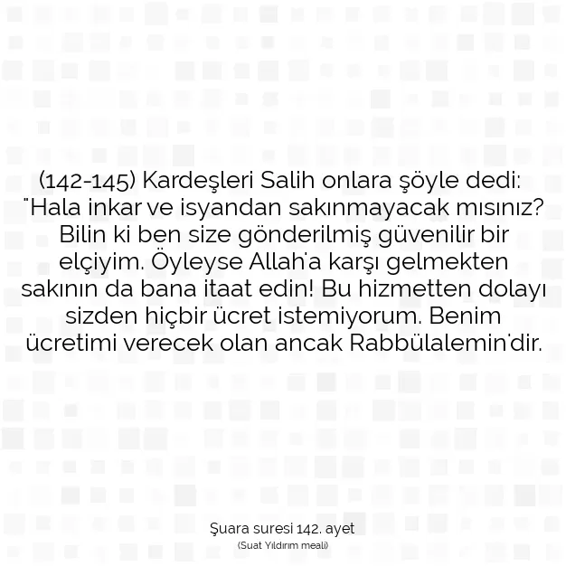 Ayetbul | Kuran Mealleri | Quran | Şuara suresi 142. ayet