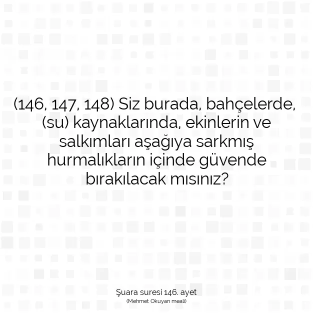 Ayetbul | Kuran Mealleri | Quran | Şuara suresi 146. ayet