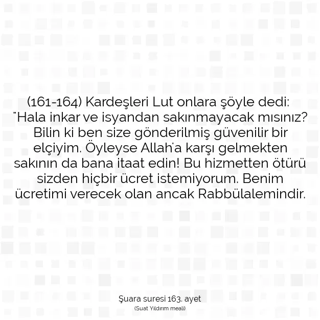 Ayetbul | Kuran Mealleri | Quran | Şuara suresi 163. ayet