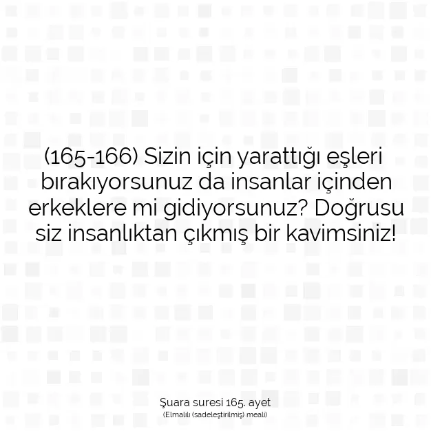 Ayetbul | Kuran Mealleri | Quran | Şuara suresi 165. ayet