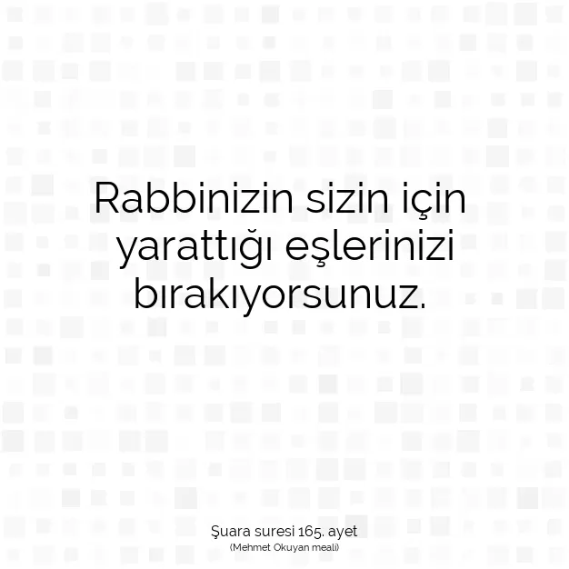 Ayetbul | Kuran Mealleri | Quran | Şuara suresi 165. ayet
