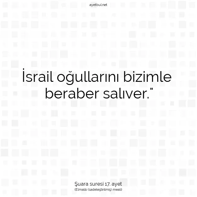Ayetbul | Kuran Mealleri | Quran | Şuara suresi 17. ayet