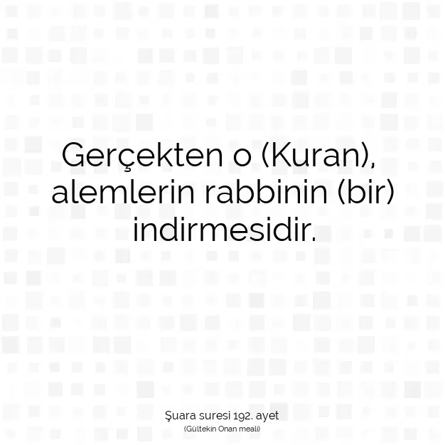 Ayetbul | Kuran Mealleri | Quran | Şuara suresi 192. ayet