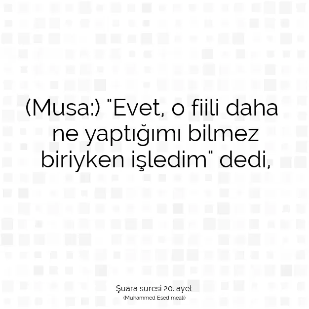 Ayetbul | Kuran Mealleri | Quran | Şuara suresi 20. ayet