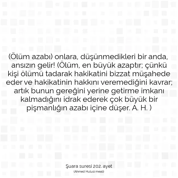 Ayetbul | Kuran Mealleri | Quran | Şuara suresi 202. ayet