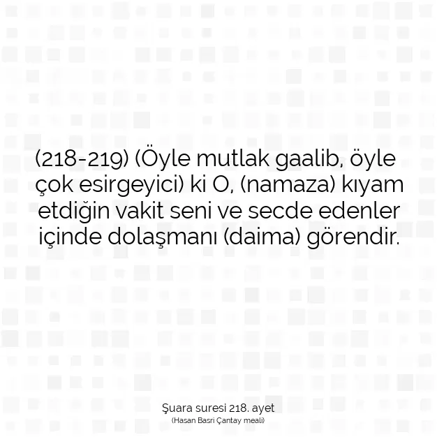 Ayetbul | Kuran Mealleri | Quran | Şuara suresi 218. ayet