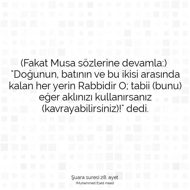 Ayetbul | Kuran Mealleri | Quran | Şuara suresi 28. ayet