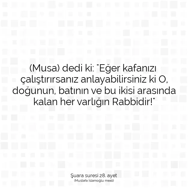 Ayetbul | Kuran Mealleri | Quran | Şuara suresi 28. ayet