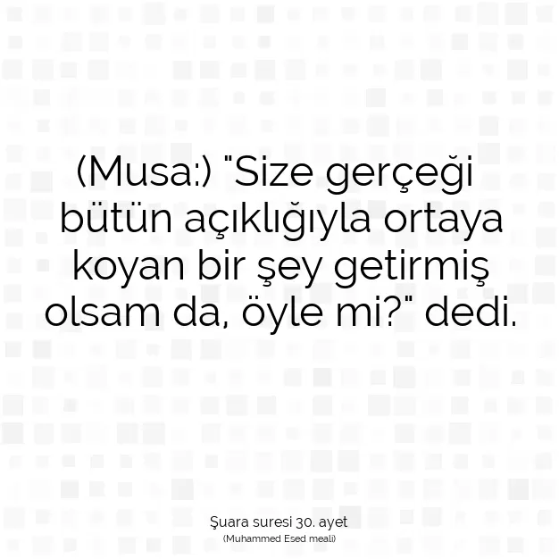 Ayetbul | Kuran Mealleri | Quran | Şuara suresi 30. ayet