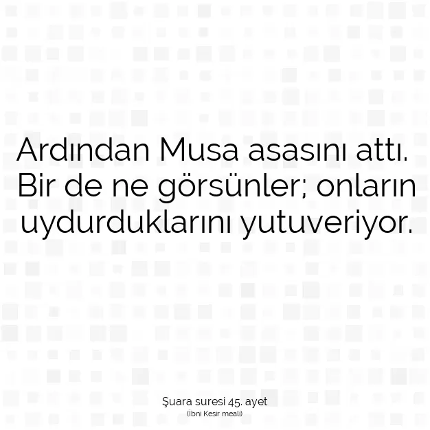 Ayetbul | Kuran Mealleri | Quran | Şuara suresi 45. ayet