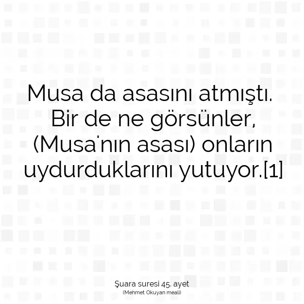 Ayetbul | Kuran Mealleri | Quran | Şuara suresi 45. ayet