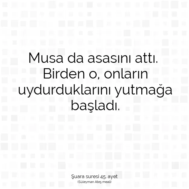 Ayetbul | Kuran Mealleri | Quran | Şuara suresi 45. ayet