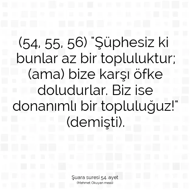 Ayetbul | Kuran Mealleri | Quran | Şuara suresi 54. ayet