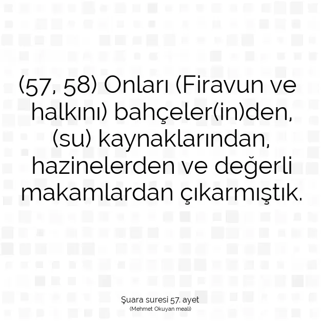 Ayetbul | Kuran Mealleri | Quran | Şuara suresi 57. ayet