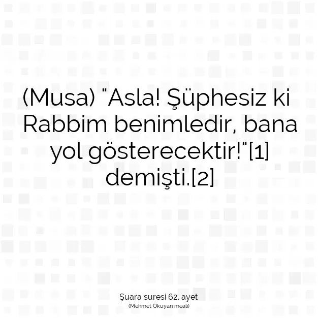 Ayetbul | Kuran Mealleri | Quran | Şuara suresi 62. ayet