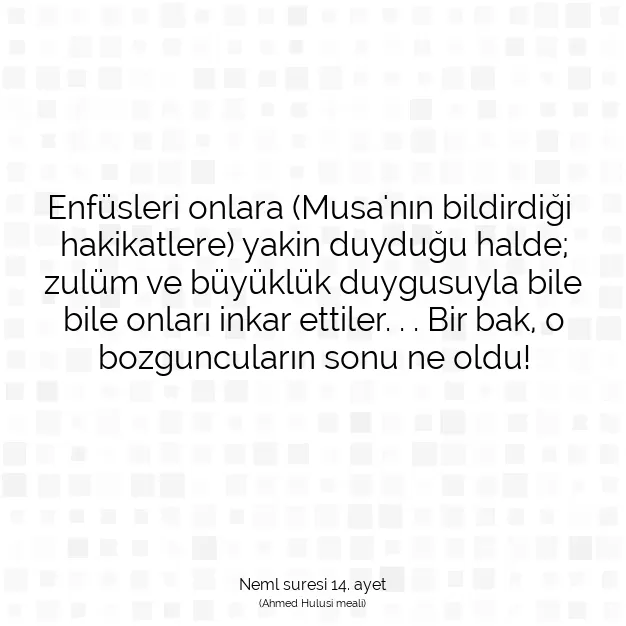 Ayetbul | Kuran Mealleri | Quran | Neml suresi 14. ayet