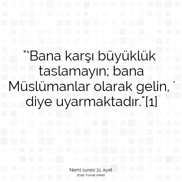 Ayetbul | Kuran Mealleri | Quran | Neml suresi 31. ayet