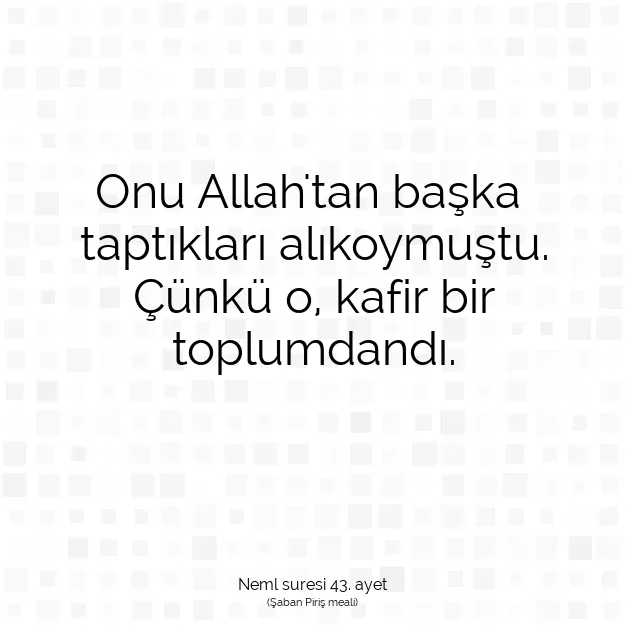 Ayetbul | Kuran Mealleri | Quran | Neml suresi 43. ayet