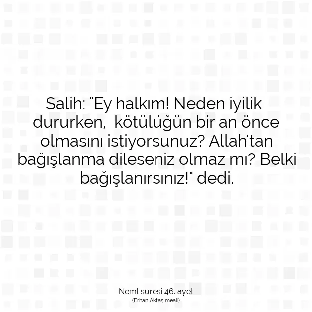 Ayetbul | Kuran Mealleri | Quran | Neml suresi 46. ayet