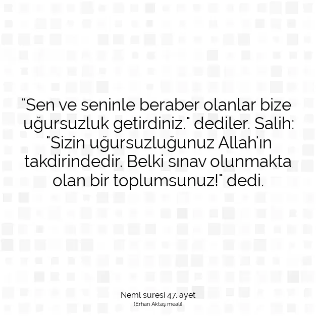 Ayetbul | Kuran Mealleri | Quran | Neml suresi 47. ayet