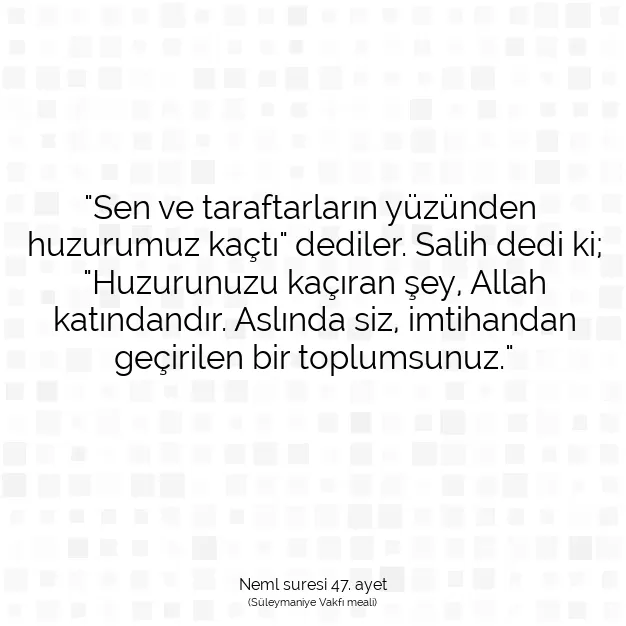 Ayetbul | Kuran Mealleri | Quran | Neml suresi 47. ayet