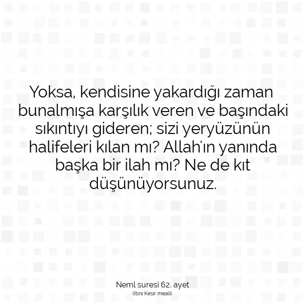 Ayetbul | Kuran Mealleri | Quran | Neml suresi 62. ayet