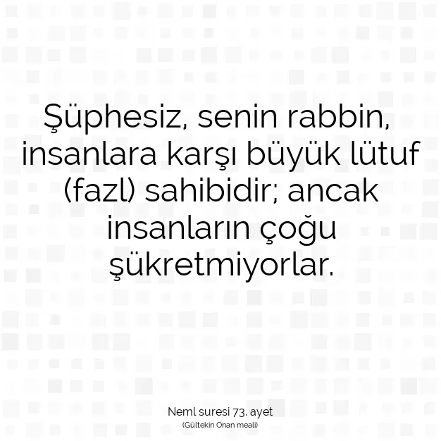 Ayetbul | Kuran Mealleri | Quran | Neml suresi 73. ayet