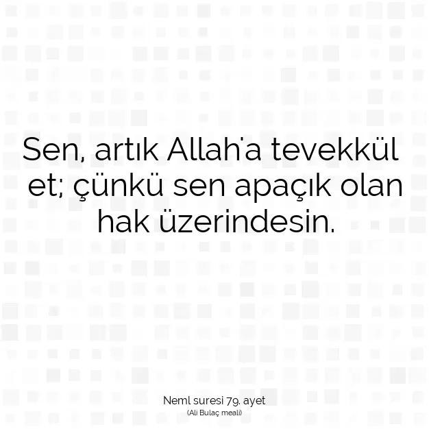 Ayetbul | Kuran Mealleri | Quran | Neml suresi 79. ayet