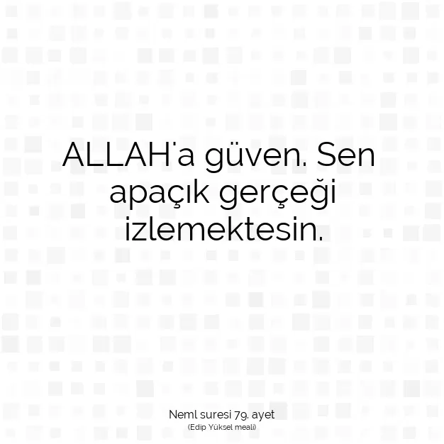 Ayetbul | Kuran Mealleri | Quran | Neml suresi 79. ayet