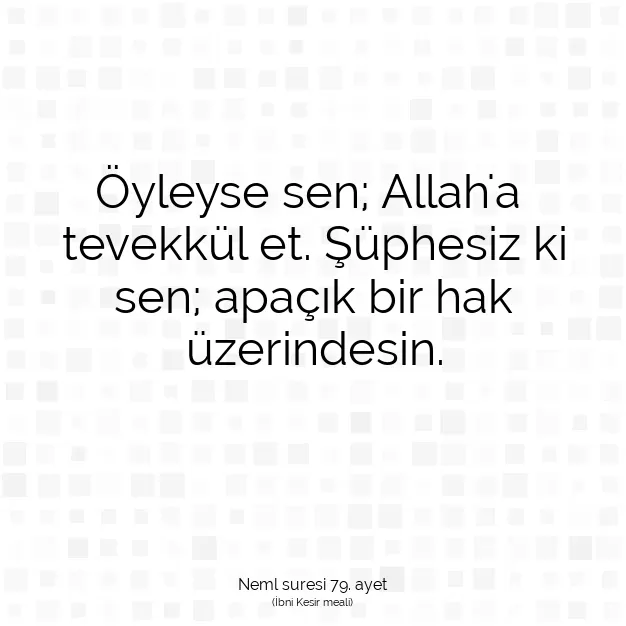 Ayetbul | Kuran Mealleri | Quran | Neml suresi 79. ayet