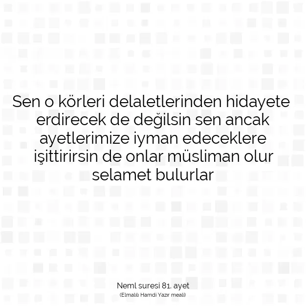 Ayetbul | Kuran Mealleri | Quran | Neml suresi 81. ayet