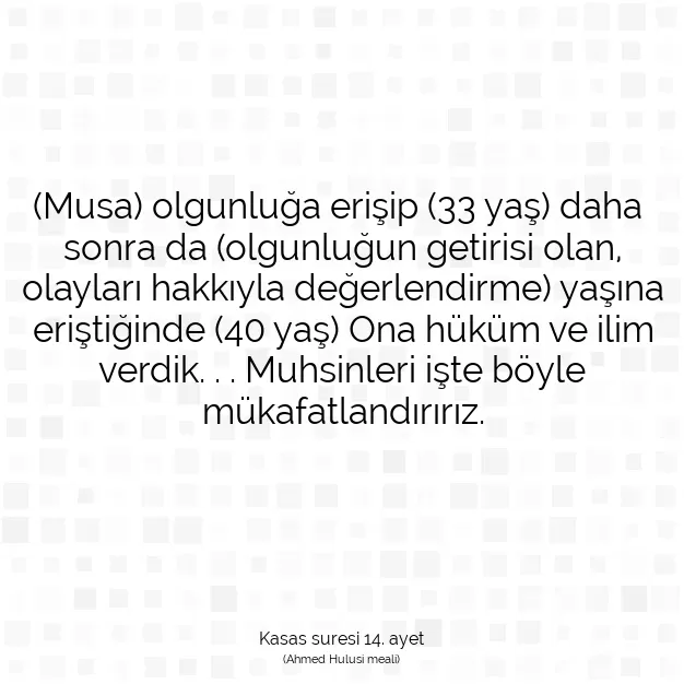 Ayetbul | Kuran Mealleri | Quran | Kasas suresi 14. ayet