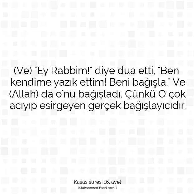 Ayetbul | Kuran Mealleri | Quran | Kasas suresi 16. ayet