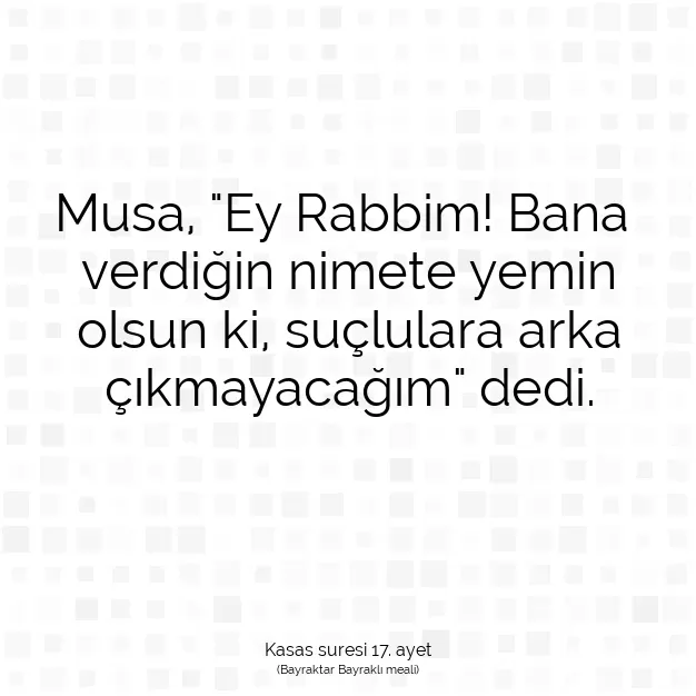 Ayetbul | Kuran Mealleri | Quran | Kasas suresi 17. ayet