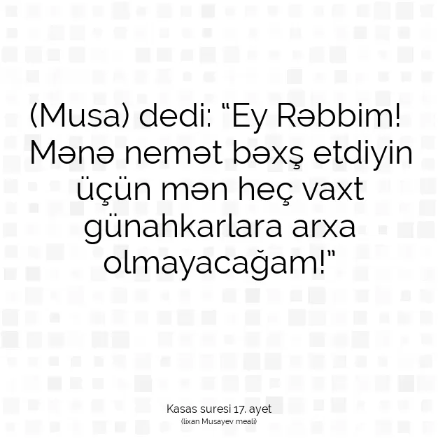 Ayetbul | Kuran Mealleri | Quran | Kasas suresi 17. ayet