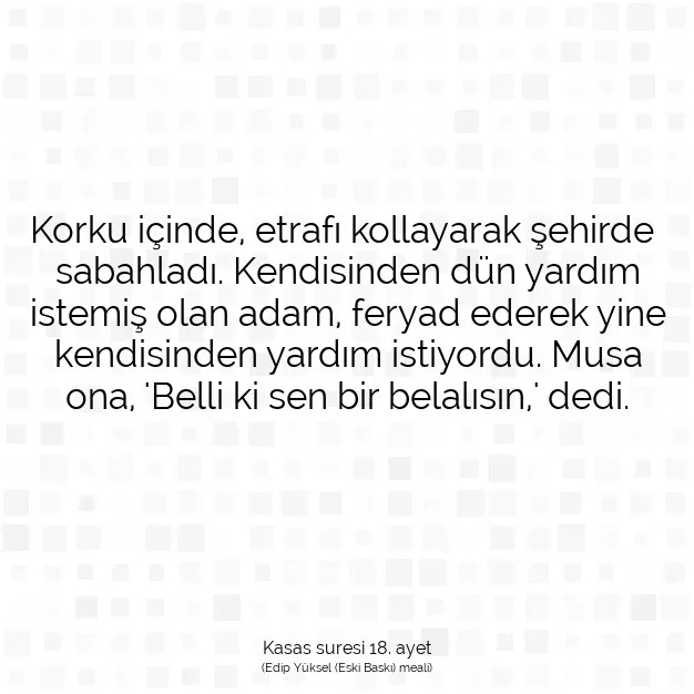 Ayetbul | Kuran Mealleri | Quran | Kasas suresi 18. ayet