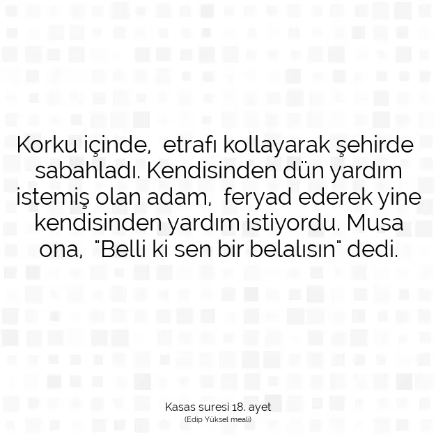 Ayetbul | Kuran Mealleri | Quran | Kasas suresi 18. ayet