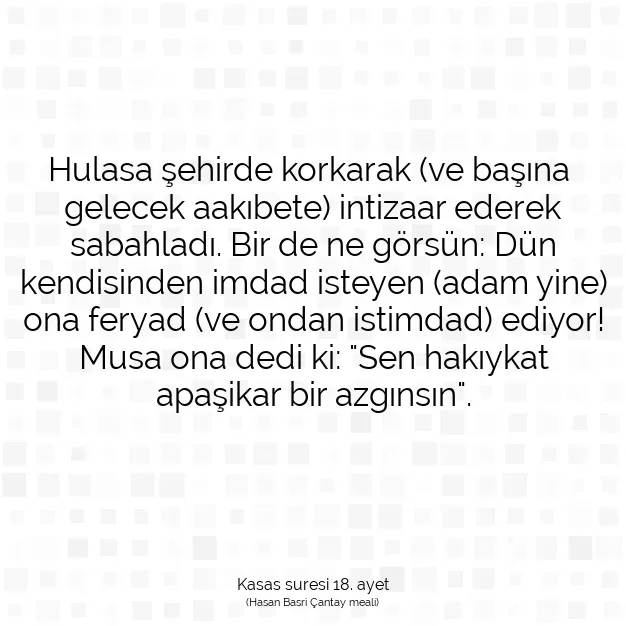 Ayetbul | Kuran Mealleri | Quran | Kasas suresi 18. ayet