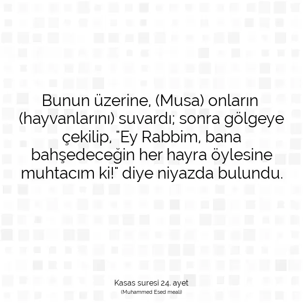 Ayetbul | Kuran Mealleri | Quran | Kasas suresi 24. ayet