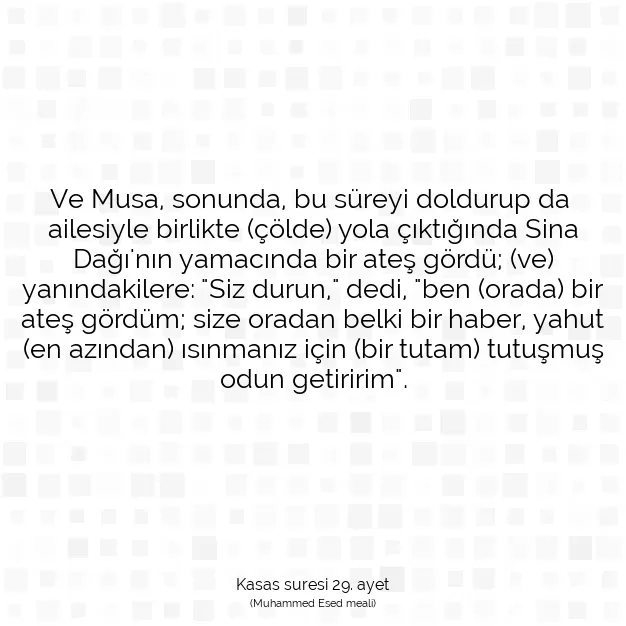 Ayetbul | Kuran Mealleri | Quran | Kasas suresi 29. ayet