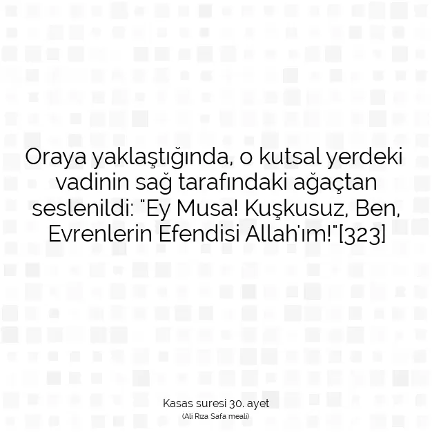 Ayetbul | Kuran Mealleri | Quran | Kasas suresi 30. ayet