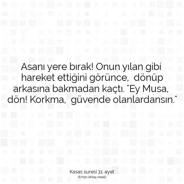 Ayetbul | Kuran Mealleri | Quran | Kasas suresi 31. ayet