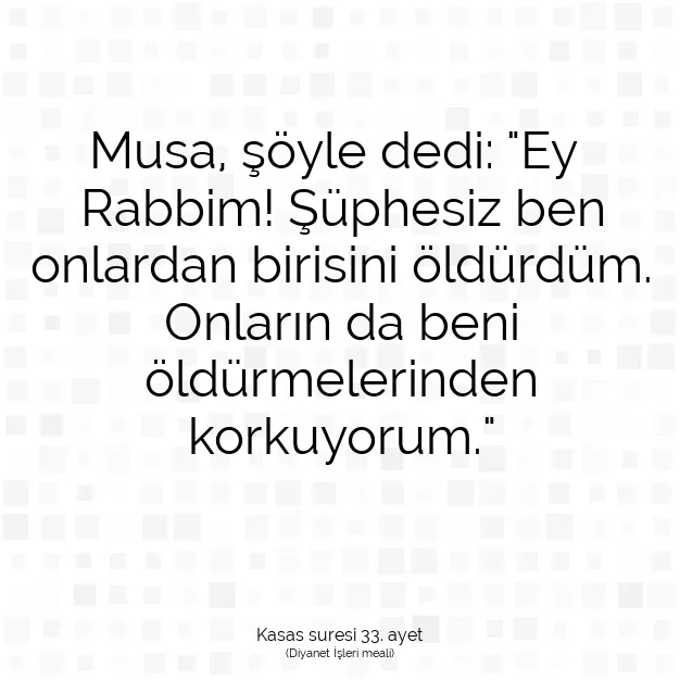 Ayetbul | Kuran Mealleri | Quran | Kasas suresi 33. ayet