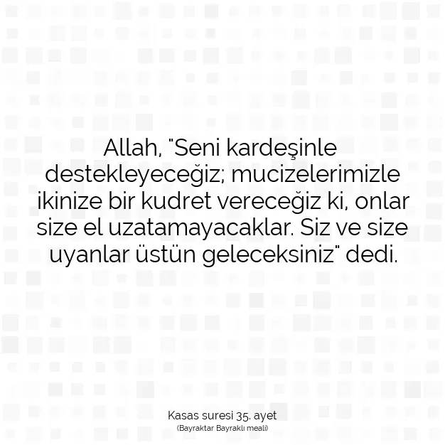 Ayetbul | Kuran Mealleri | Quran | Kasas suresi 35. ayet