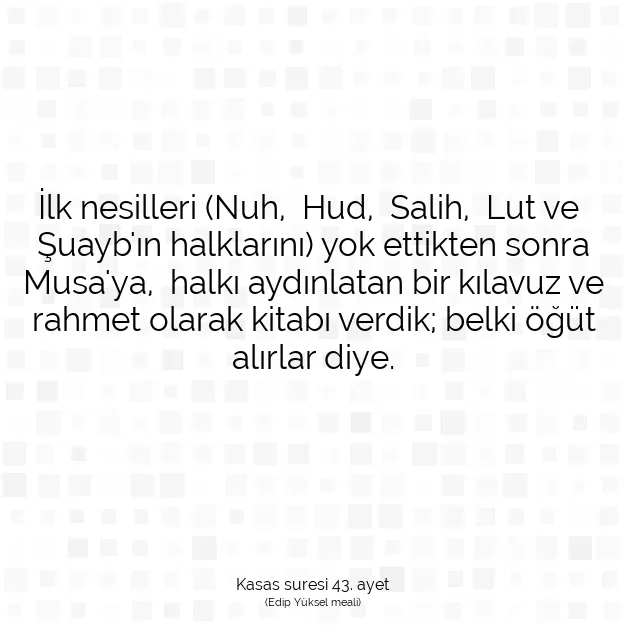 Ayetbul | Kuran Mealleri | Quran | Kasas suresi 43. ayet