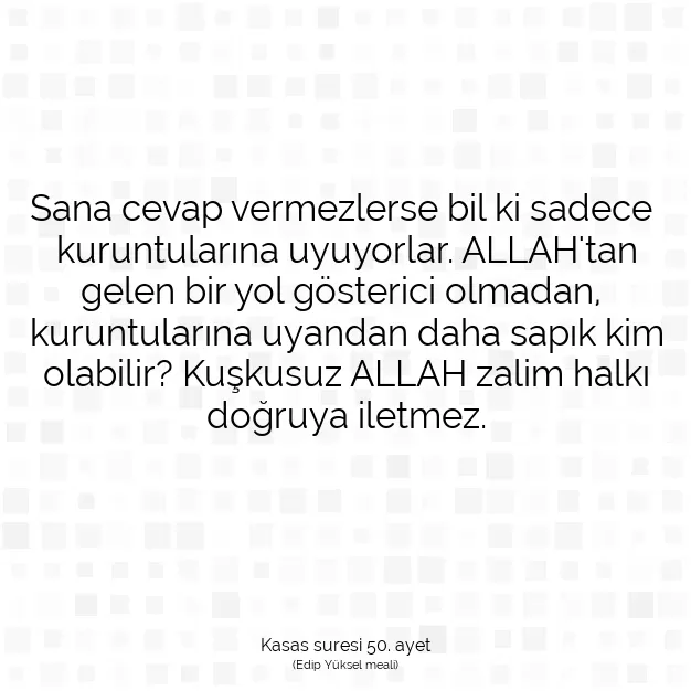 Ayetbul | Kuran Mealleri | Quran | Kasas suresi 50. ayet