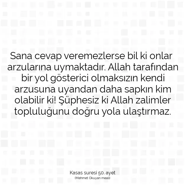 Ayetbul | Kuran Mealleri | Quran | Kasas suresi 50. ayet