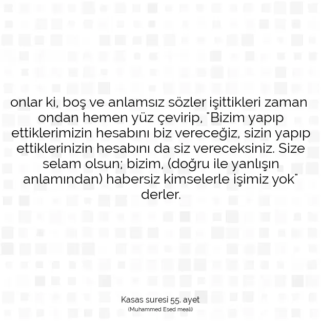 Ayetbul | Kuran Mealleri | Quran | Kasas suresi 55. ayet