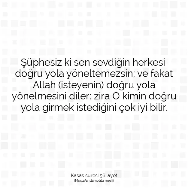 Ayetbul | Kuran Mealleri | Quran | Kasas suresi 56. ayet