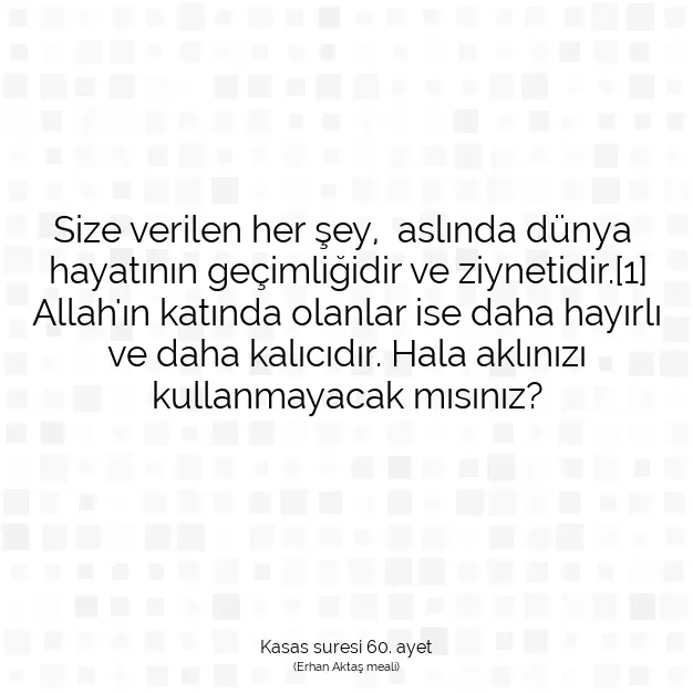 Ayetbul | Kuran Mealleri | Quran | Kasas suresi 60. ayet